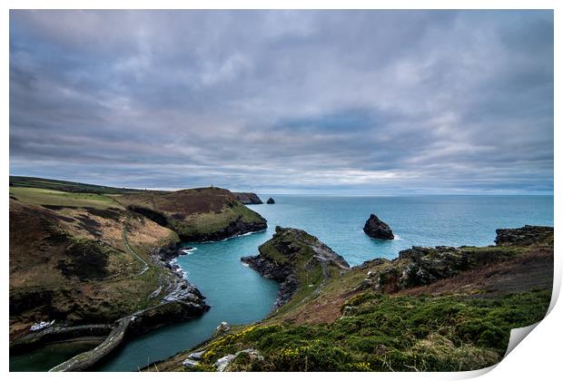 Boscastle Harbour Print by David Wilkins