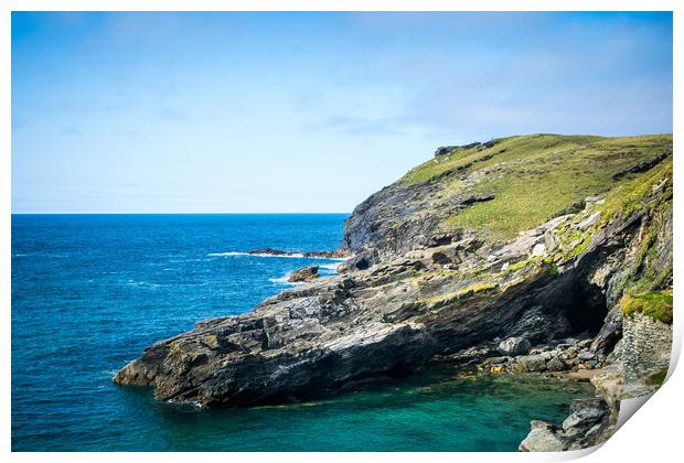 Merlin's Cave Tintagel Print by David Wilkins