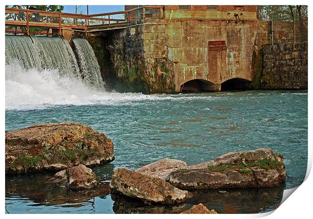 Mammouth Springs Dam Print by Susan Blevins