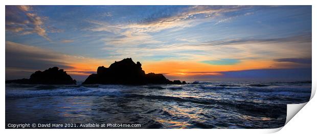 Big Sur Sunset Print by David Hare