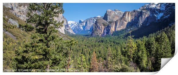 Tunnel View, Yosemite Valley. Print by David Hare
