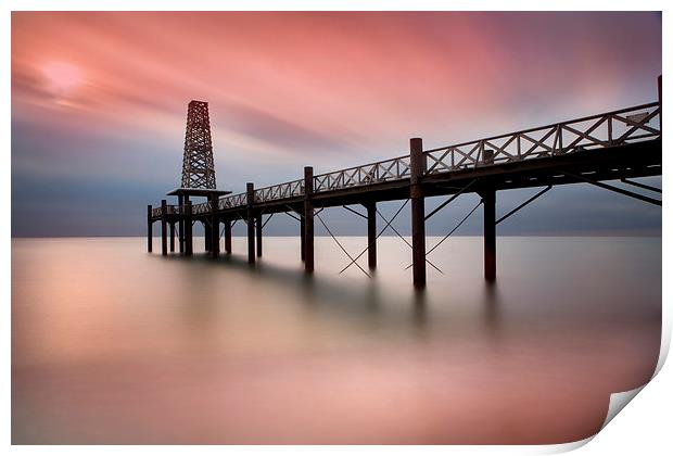  Wooden Pier at Dawn Print by David Hare