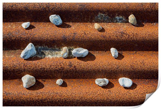 Pebbles on Rust Print by David Hare