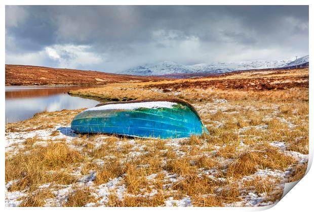 Blue Boat Print by David Hare