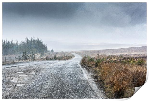 Highland Hailstorm Print by David Hare