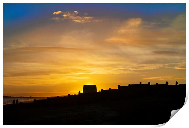 Martello at Sunset Print by David Hare