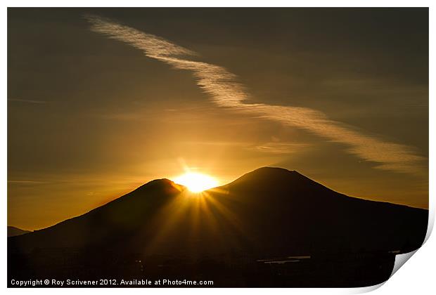 Vesuvius Sun Burst Print by Roy Scrivener