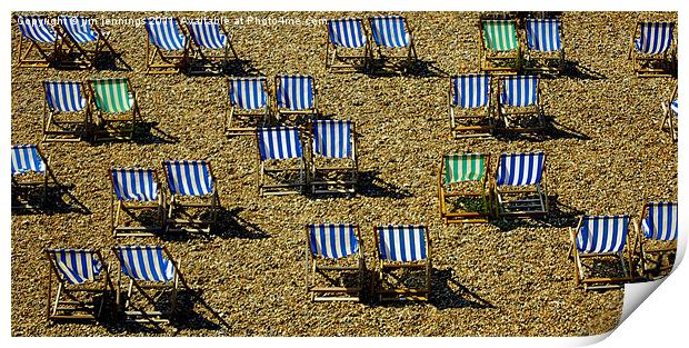 Deck Chairs Print by jim jennings