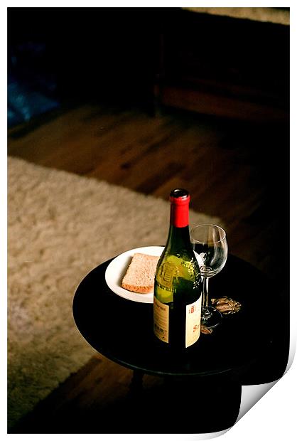 Bread and wine Print by Simon Joshua Peel