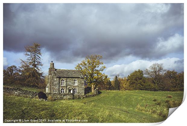 Remote cottage. Lake District, UK. Print by Liam Grant