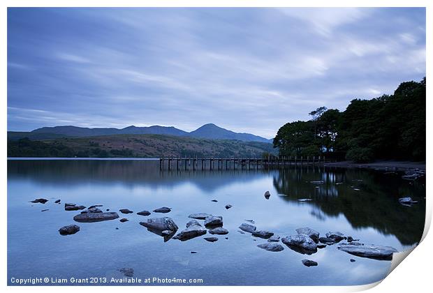 Coniston Water at dawn, Lake District, Cumbria, UK Print by Liam Grant