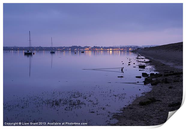 Boats at twilight, Wells-next-the-Sea Print by Liam Grant