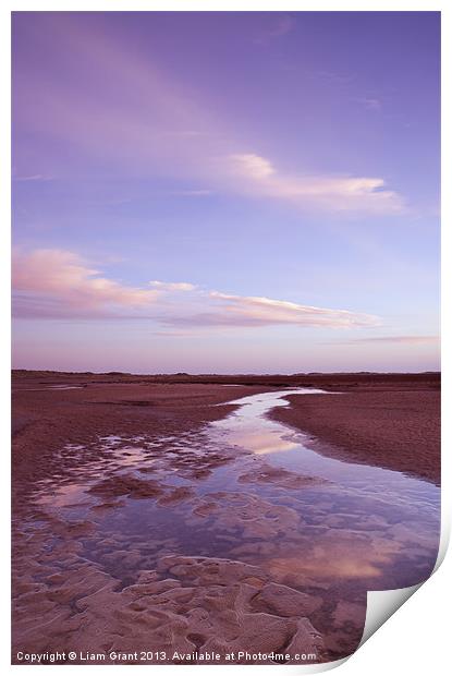 Dawn Sunrise. Holkham, Norfolk Coast, UK Print by Liam Grant