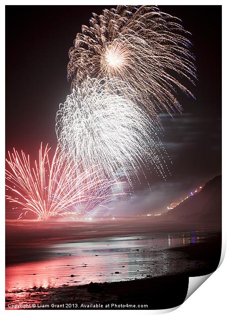 New Years Day fireworks, Cromer Pier. Print by Liam Grant