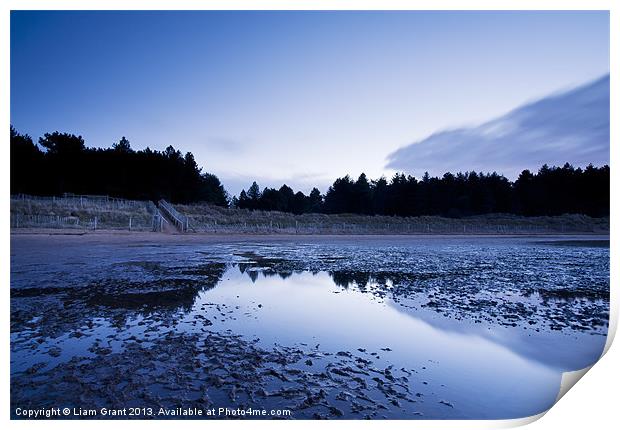 Twilight at dusk, Holkham Beach Print by Liam Grant