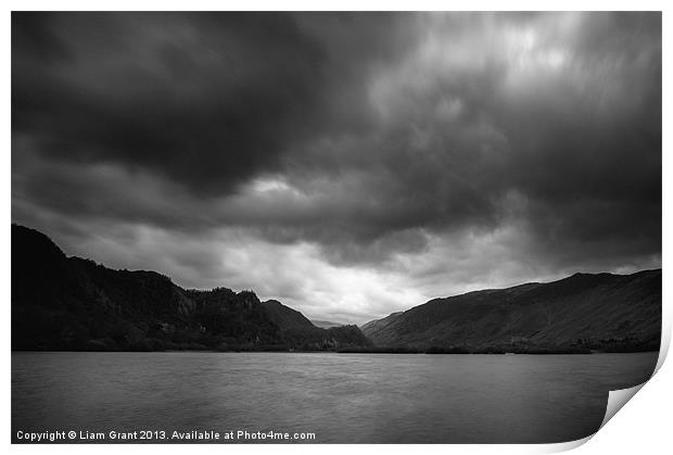 View to Borrowdale and Grange Fell. Derwent Water. Print by Liam Grant