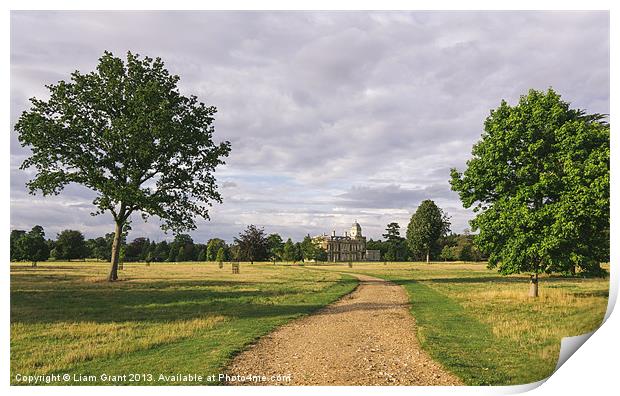 Evening light over Narford Hall. Norfolk, UK. Print by Liam Grant