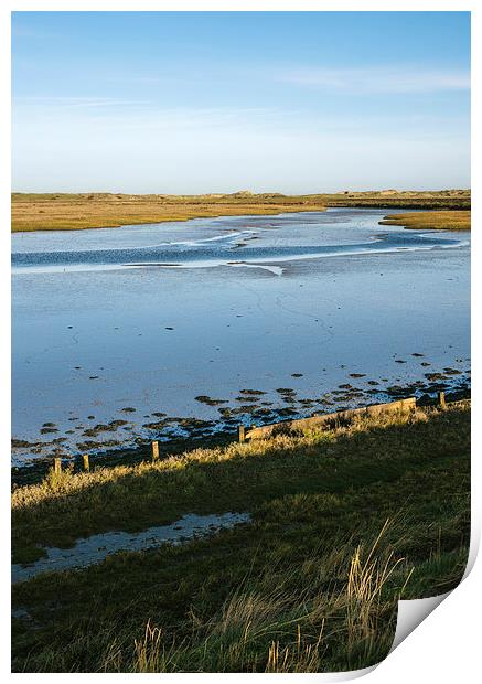 Overy Marsh. Burnham Overy Staithe. Print by Liam Grant