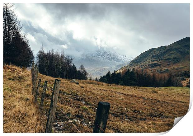 Little Langdale below cloud. Print by Liam Grant