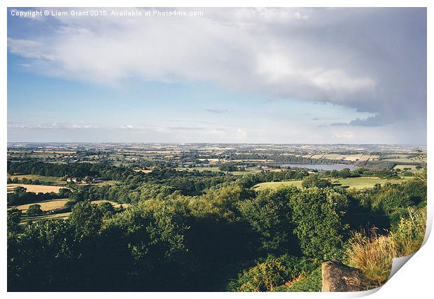 View to Ogston Reservoir as an evening storm passe Print by Liam Grant