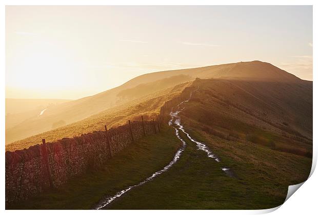 Rushup Edge at sunset. Derbyshire, UK. Print by Liam Grant