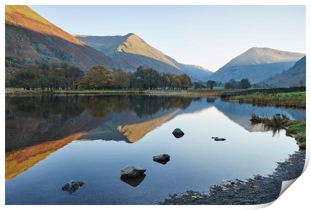 Golden reflections. Brothers Water, Cumbria, UK. Print by Liam Grant
