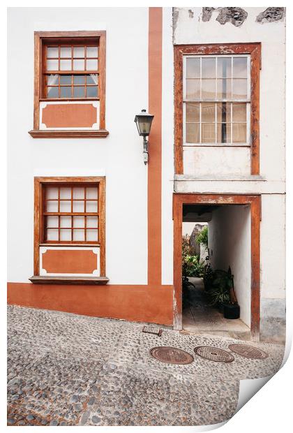 Building and alleyway. La Palma, Canary Island. Print by Liam Grant