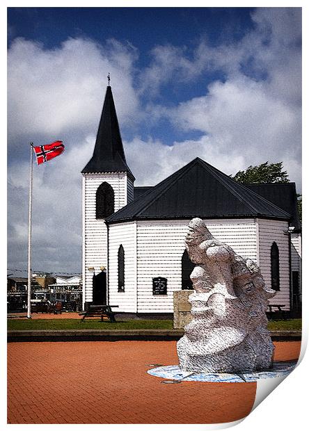 CARDIFFS NORWEGIAN CHURCH Print by Anthony R Dudley (LRPS)