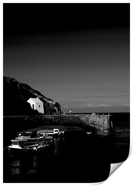 PORTHGAIN HARBOURMASTER'S COTTAGE Print by Anthony R Dudley (LRPS)