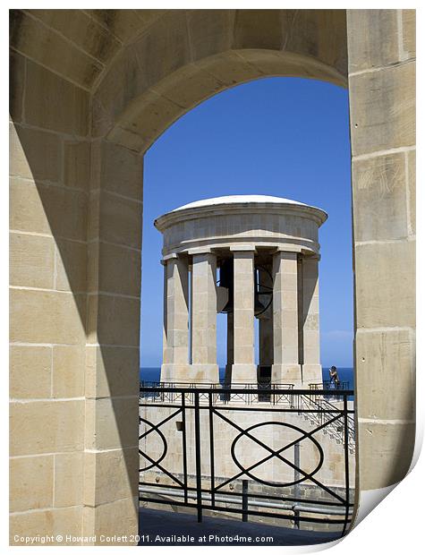 The Siege Bell, Valletta Print by Howard Corlett