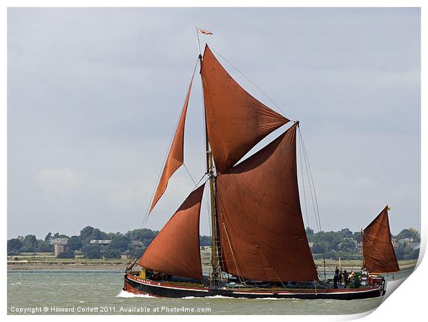 Thames Barge Repertor Print by Howard Corlett