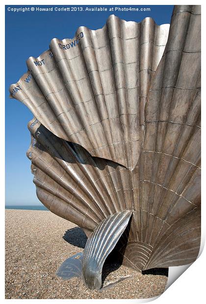 Aldeburgh shell sculpture Print by Howard Corlett