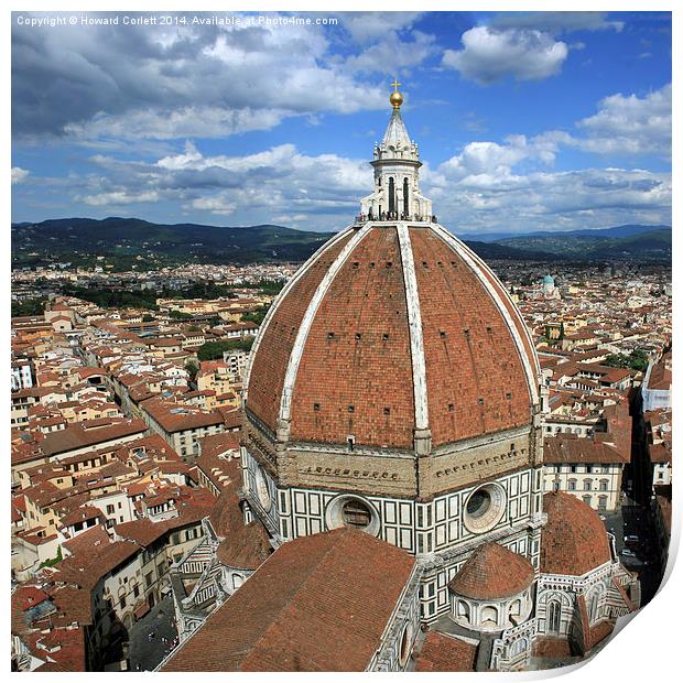 The Duomo Florence panorama Print by Howard Corlett