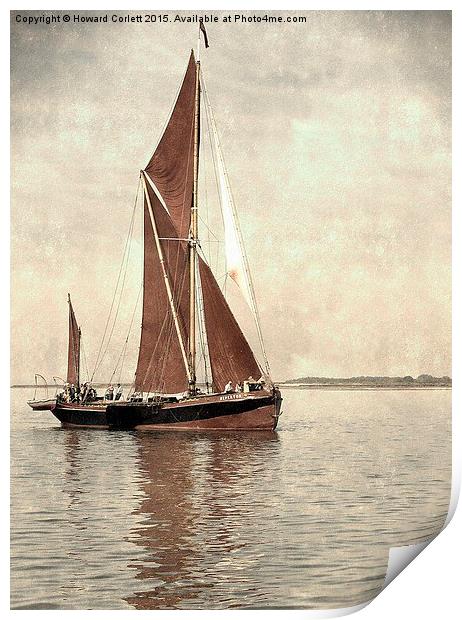 Thames barge Repertor  Print by Howard Corlett