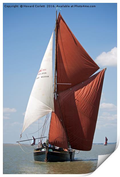 Thames Barge Edith May Print by Howard Corlett