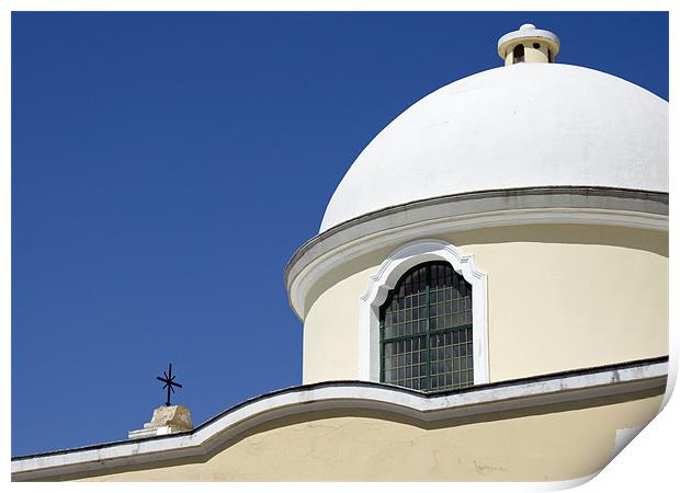 Church roof, Vico Equense Print by Howard Corlett