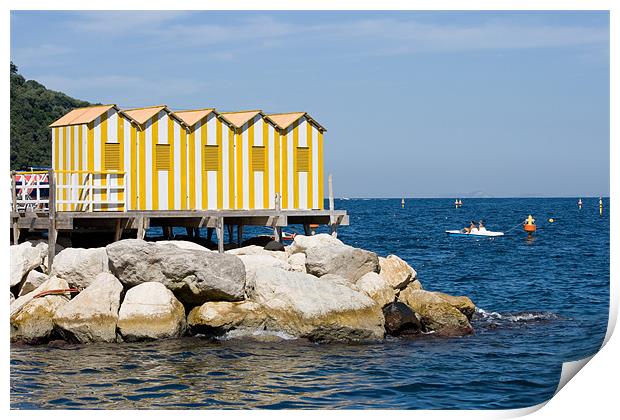 Beach huts at Sorrento Print by Howard Corlett