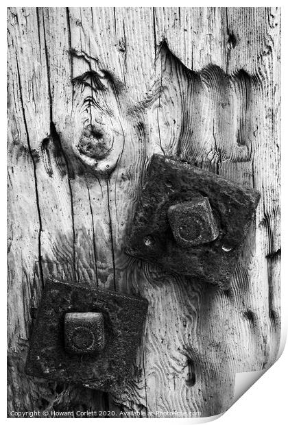 Knots and bolts monochrome Print by Howard Corlett