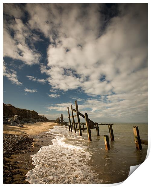 Happisburgh Shore Print by Simon Wrigglesworth