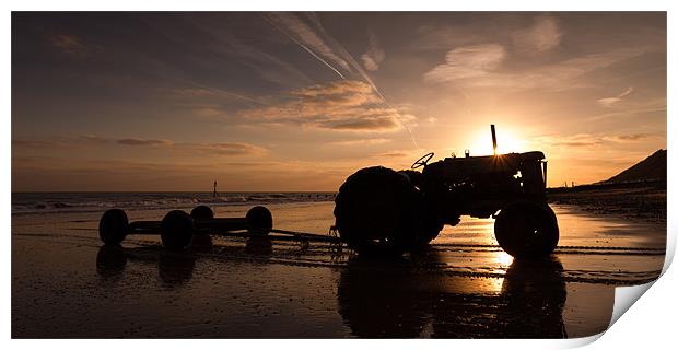 cromer beach sunrise Print by Simon Wrigglesworth