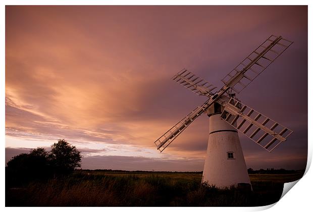 Thurne Windmill Sunset Print by Simon Wrigglesworth