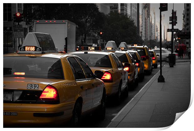 New York Taxi Print by Simon Wrigglesworth