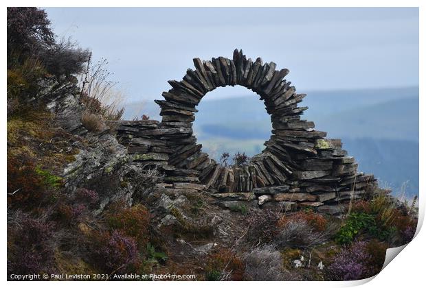 Stone Wall Circle on a Hill (Barf) Print by Paul Leviston