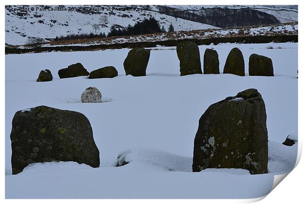 Swinside Stone Circle (Winter) Print by Paul Leviston