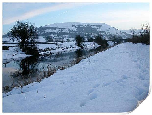 Lancaster Canal in the Winter Print by Paul Leviston