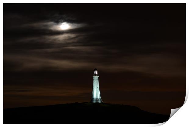 Super Moon & Hoad Monument at Night Print by Paul Leviston