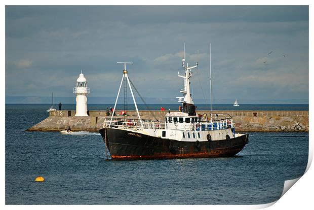 Trawler in Brixham Harbour Print by graham young