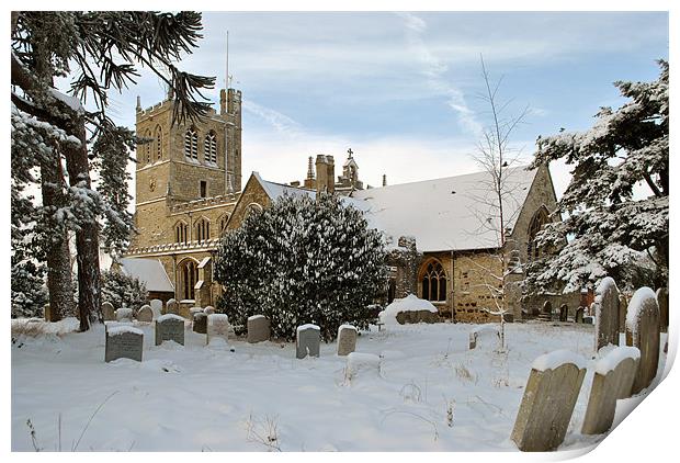 The Church in Winter Print by graham young