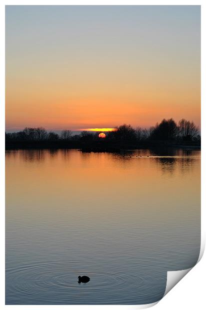 A Paddle at Sunset Print by graham young