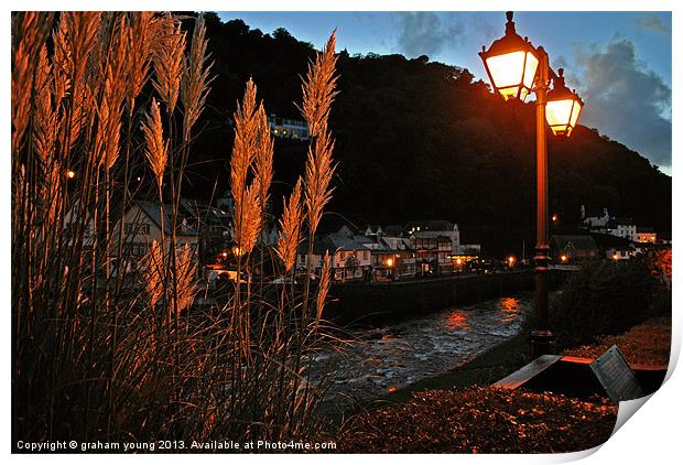 Lynmouth by Lamplight Print by graham young